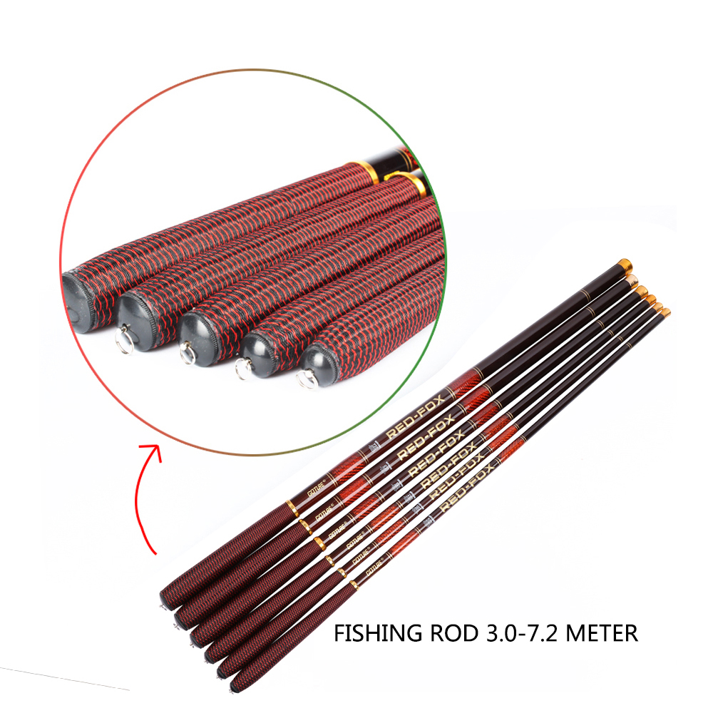 Goture Telescopic Fishing Rod Carbon Fiber 3.6M-7.2M Hand Pole Feeder -  chicmaxonline