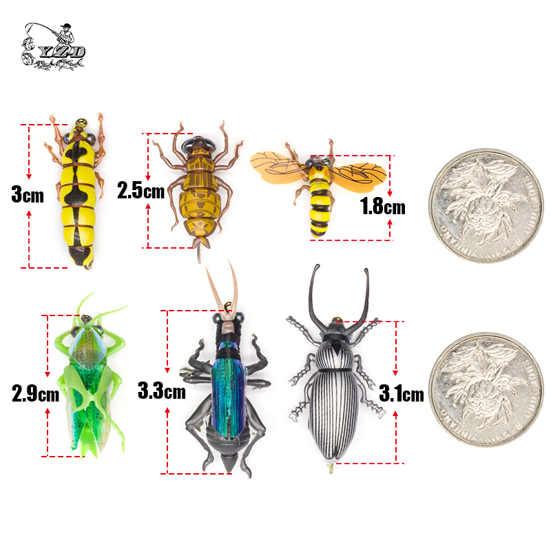 Fly Fishing Flies Set 6pcs Artificial Insects Realistic Insect